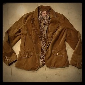 Old Navy Gold 100% Cotton Velour Blazer